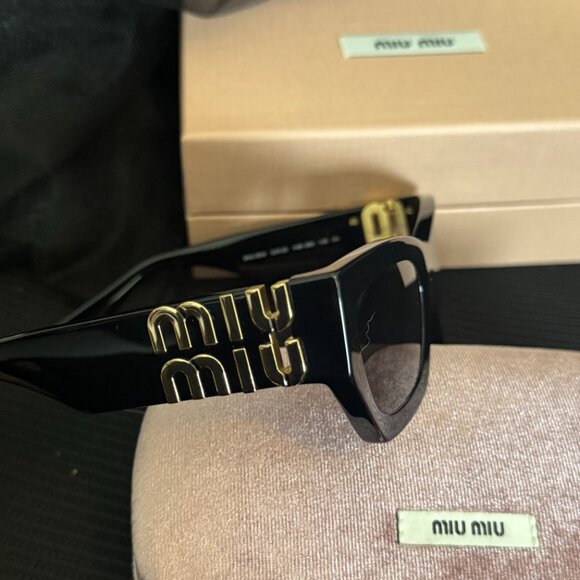 Miu Miu SMU 09W Black Designer Sunglasses Luxury Statement Frame main image 6